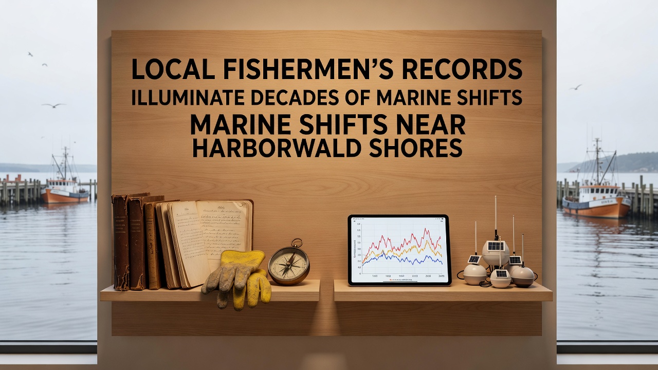 Detailed view of handwritten fishermen logs showing catch data from the 1990s and 2020s